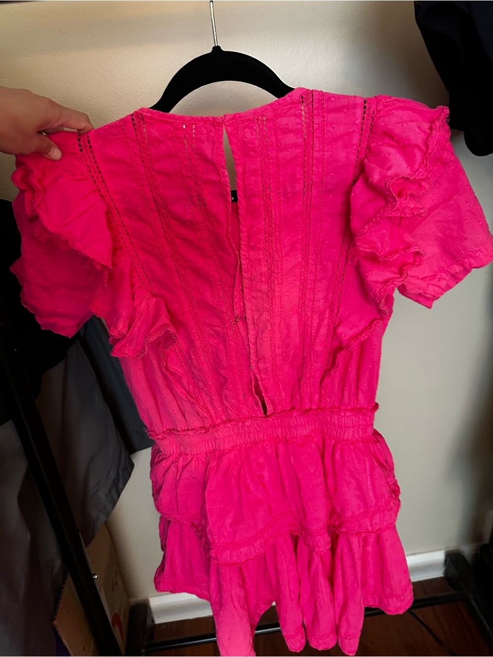 LoveShackFancy Bright Pink Eyelet Ruffled Mini - Picture 3 of 3